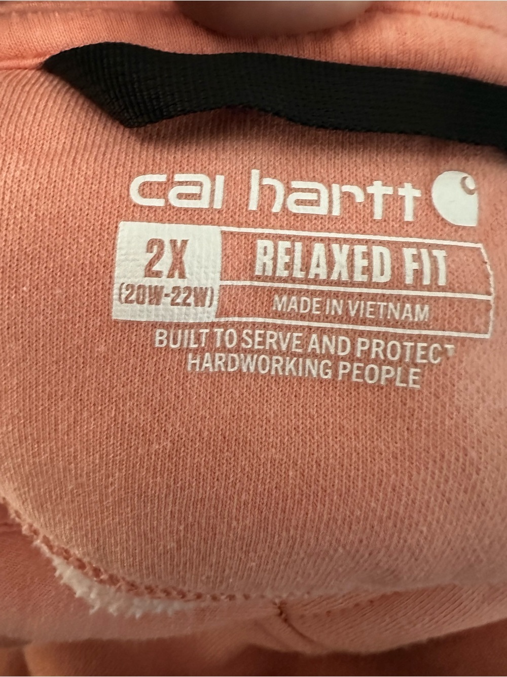 Carhartt Clarksburg Logo Sweatshirt Hoodie in Coral‎ Size 2X VGUC - Picture 4 of 7